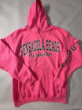 Pacific & Co. Pensacola Beach Florida Pink Pullover Hoodie Sweatshirt